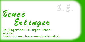 bence erlinger business card